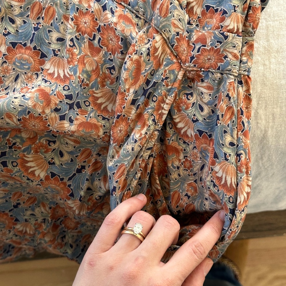 Floral Print Dress with Denim Vest - Picture 6 of 8